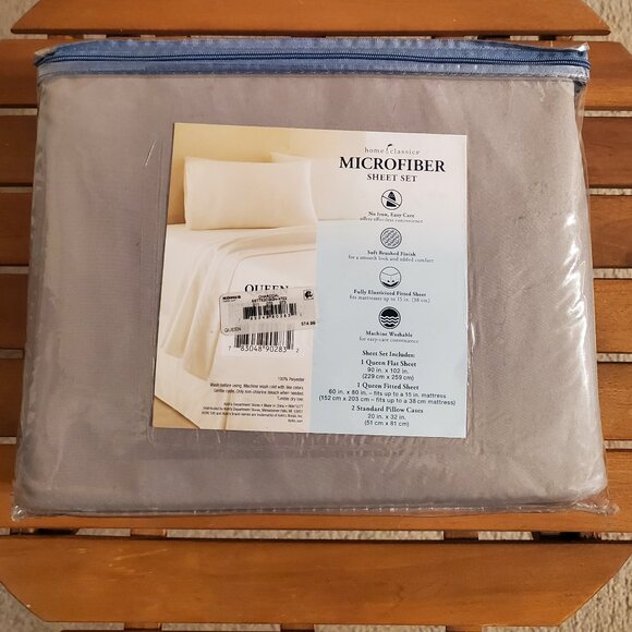 Home Classics Microfiber Sheet Set Queen Charcoal - Picture 3 of 5